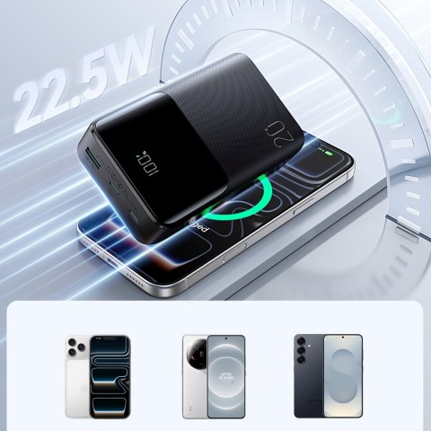 Powerbank 20000mAh 22.5W USB-A USB-C z wyświetlaczem JR-QP192 Mini - czarny