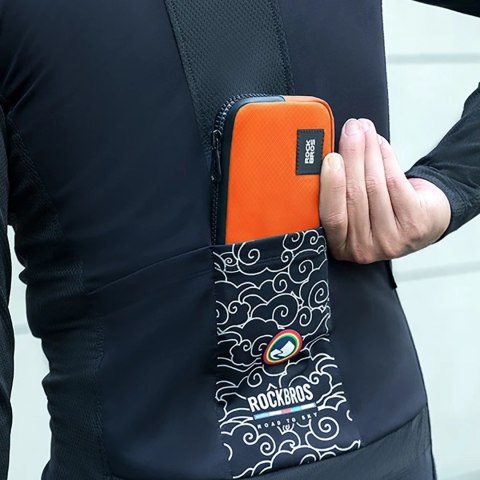 Saszetka rowerowa na telefon klucze portfel 20x11.5x2 cm - pomarańczowa