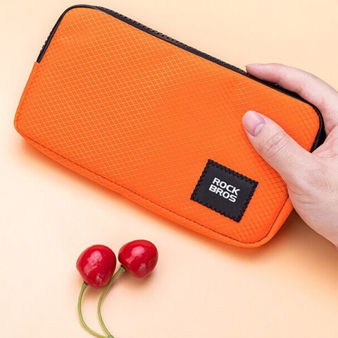 Saszetka rowerowa na telefon klucze portfel 20x11.5x2 cm - pomarańczowa