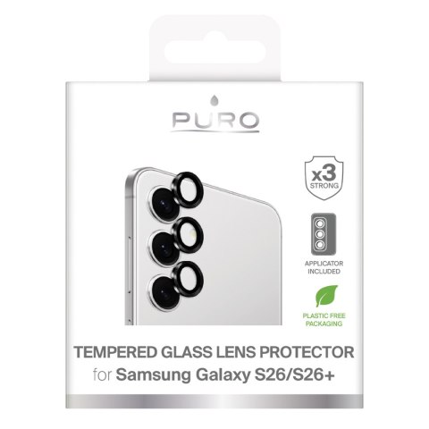 Szkło hartowane na tylną kamerę do Samsung Galaxy S26/S26 Plus - z czarną ramką