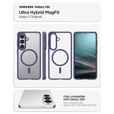 Etui pokrowiec na Samsung Galaxy S26 Ultra Hybrid Mag MagSafe - przezroczysto-fioletowe