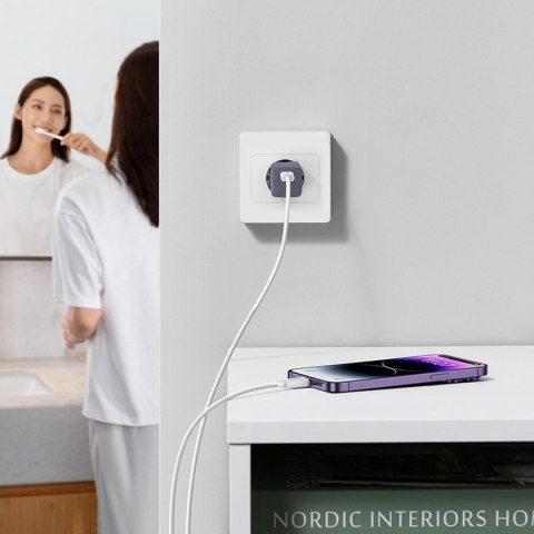 Ładowarka sieciowa USB-C GaN5 30W EU - fioletowa