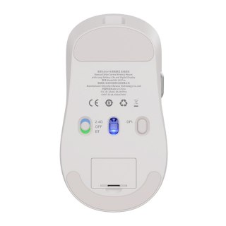 Mysz bezprzewodowa z akumulatorem wskaźnikiem baterii 4000DPI 800mAh 2.4GHz BT - biała