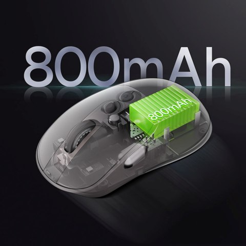 Mysz bezprzewodowa z akumulatorem wskaźnikiem baterii 4000DPI 800mAh 2.4GHz BT - biała