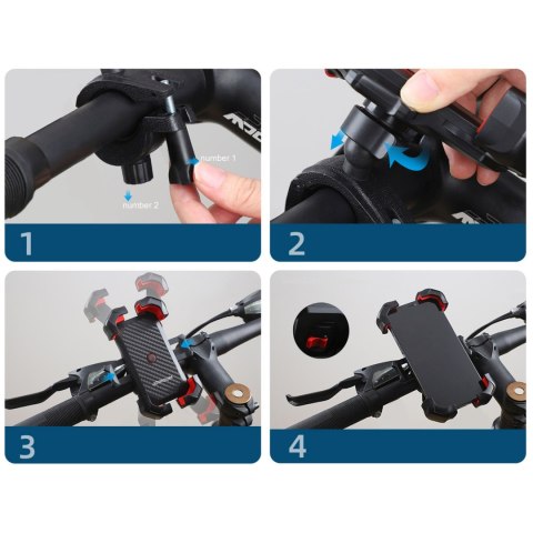 Uchwyt na telefon 4.7-7'' do roweru hulajnogi motocykla czarny
