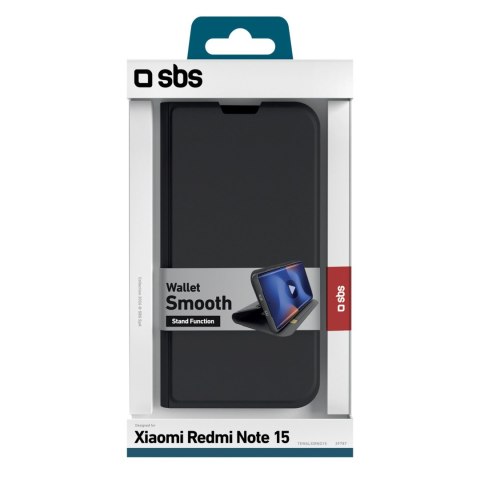 Etui futerał z klapką na Xiaomi Redmi Note 15 Wallet Smooth - czarne