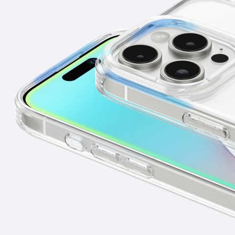 Etui silikonowe z pierścieniem magnetycznym do iPhone 16 Pro - przezroczyste