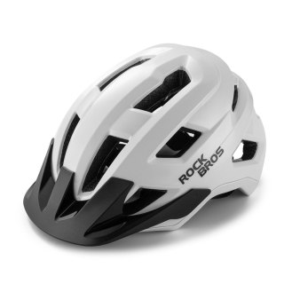 Kask rowerowy młodzieżowy z odpinanym daszkiem 54-58 cm - biały