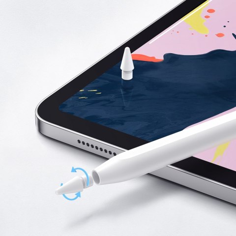 Rysik stylus aktywny z 2 wymiennymi końcówkami - biały