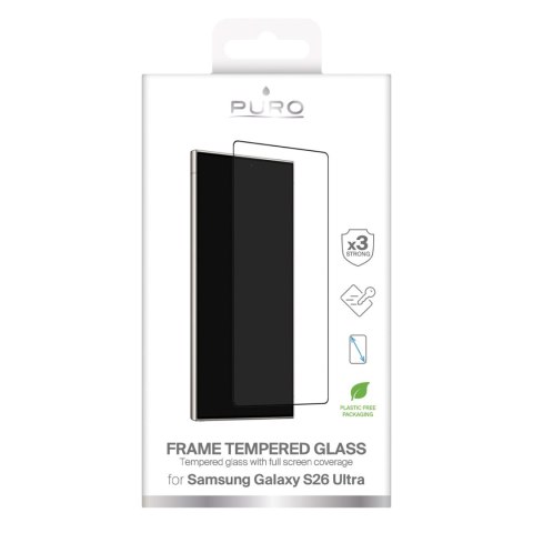 Szkło hartowane na Samsung Galaxy S26 Ultra Puro Frame - z czarną ramką
