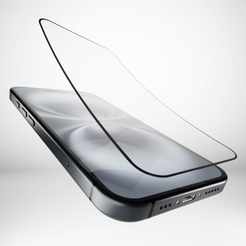 Szkło hybrydowe z czarną ramką do iPhone 16 Plus / iPhone 15 Pro Max / iPhone 15 Plus Flexible Glass D3O