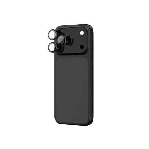 Szkło na aparat do iPhone 17 Pro / Pro Max z szarą ramką aluminiową Lens Glass