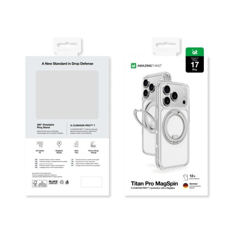 Etui pokrowiec na iPhone 17 Pro Titan Pro MagSpin MagSafe - szary