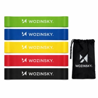 Gumy taśmy oporowe do ćwiczeń treningu fitness z lateksu - 5 szt.