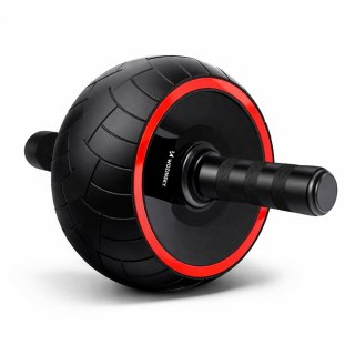 Kółko do ćwiczeń mięśni brzucha ab wheel z matą - czarne