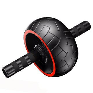 Kółko do ćwiczeń mięśni brzucha ab wheel z matą - czarne