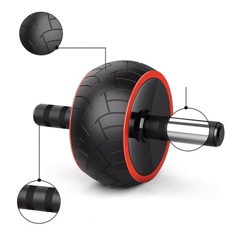 Kółko do ćwiczeń mięśni brzucha ab wheel z matą - czarne