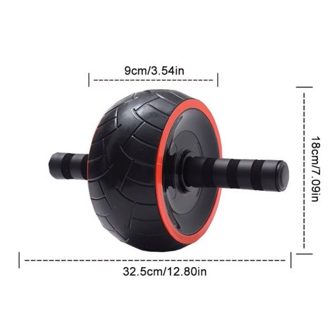 Kółko do ćwiczeń mięśni brzucha ab wheel z matą - czarne
