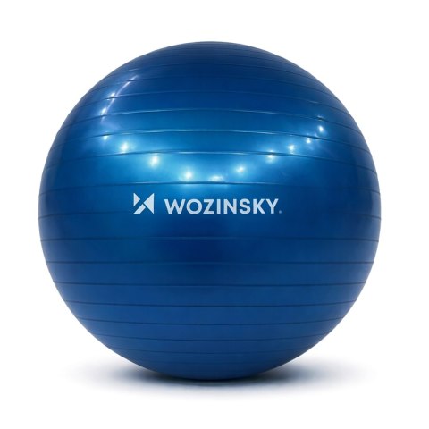 Piłka gimnastyczna do ćwiczeń z pompką 65 cm - niebieska