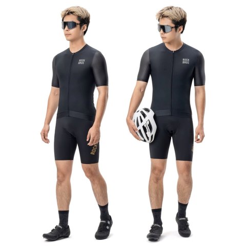 Koszulka rowerowa z krótkim rękawem rozmiar XXXL - czarna