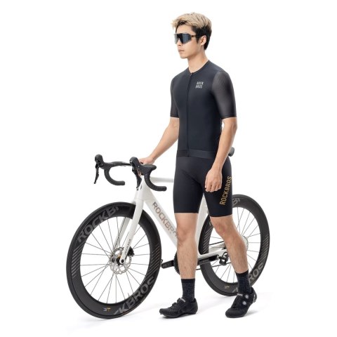 Koszulka rowerowa z krótkim rękawem rozmiar XXXL - czarna