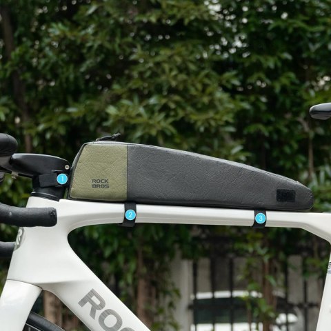 Torba rowerowa na górną rurę ramy 0.9L - czarno zielona