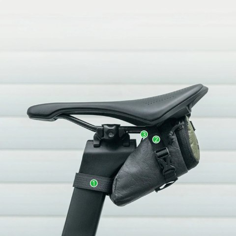 Torba rowerowa podsiodłowa 0.2L - czarno zielona