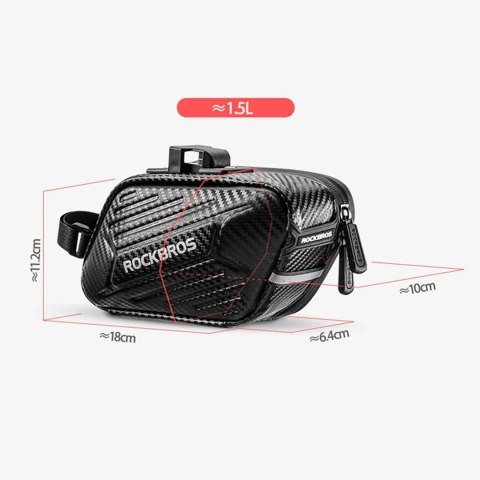 Torba rowerowa podsiodłowa o sztywnej konstrukcji 1.5L - czarna