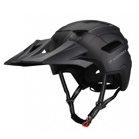 Kask rowerowy fullface z odpinanym daszkiem 57-62 cm - czarny
