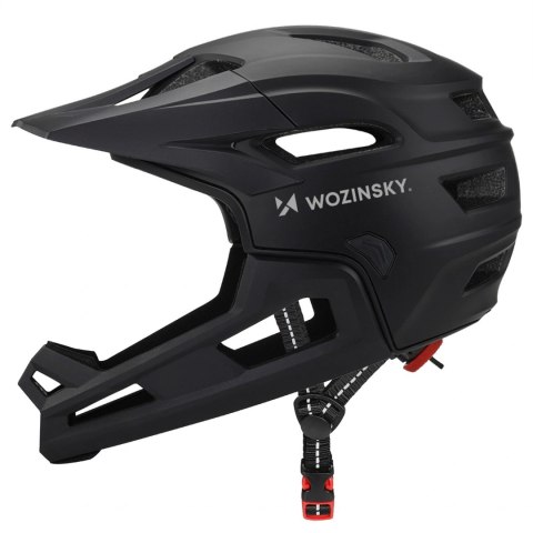 Kask rowerowy fullface z odpinanym daszkiem 57-62 cm - czarny