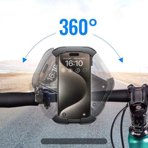 Uchwyt na telefon na rower motocykl kierownicę uniwersalny czarny