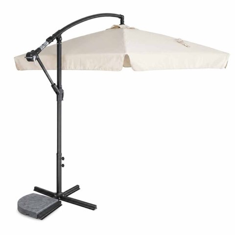 Parasol ogrodowy LUARO duży składany z wysięgnikiem 290cm beżowy