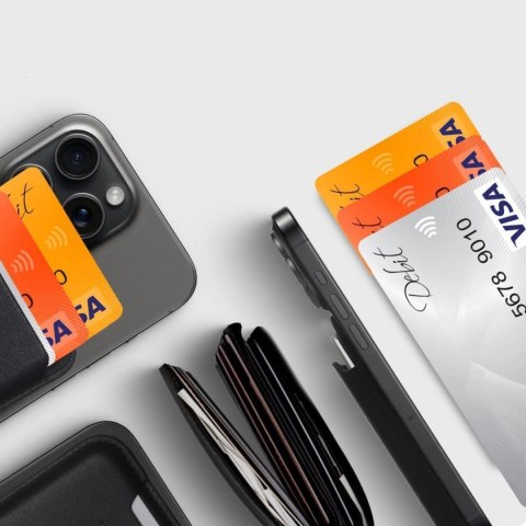 Portfel magnetyczny na telefon MagWallet MagSafe - pomarańczowy