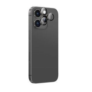 Szkło hartowane z ramką na soczewki aparatu do iPhone 16 Pro / 16 Pro Max - czarne