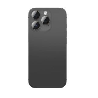 Szkło hartowane z ramką na soczewki aparatu do iPhone 16 Pro / 16 Pro Max - czarne