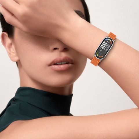 Pasek na Xiaomi Smart Band 8 / 9 / 10 / NFC Nylon Pro - czarno pomarańczowy