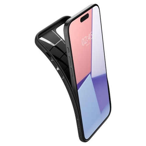 Etui pokrowiec na iPhone 15 Pro Liquid Air - czarny mat