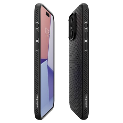 Etui pokrowiec na iPhone 15 Pro Liquid Air - czarny mat