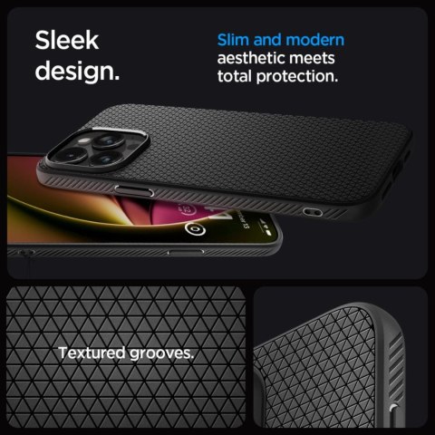 Etui pokrowiec na iPhone 15 Pro Liquid Air - czarny mat