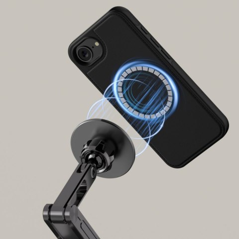 Etui pokrowiec na iPhone 16e / 17e Wallet MagSafe - czarny mat