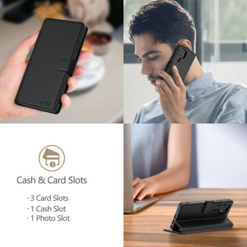 Etui pokrowiec na iPhone 16e / 17e Wallet - czarny mat
