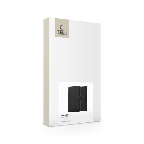 Etui pokrowiec na iPhone 16e / 17e Wallet - czarny mat