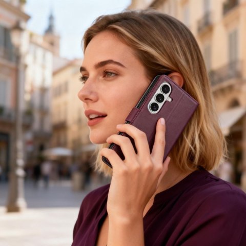 Etui pokrowiec z klapką na Samsung Galaxy A57 5G Wallet - bordowy