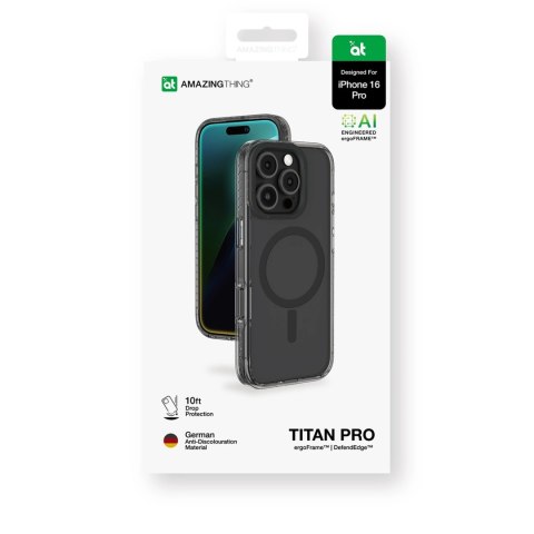 Etui silikonowe z pierścieniem magnetycznym do iPhone 16 Pro Titan Pro Mag Case - czarne