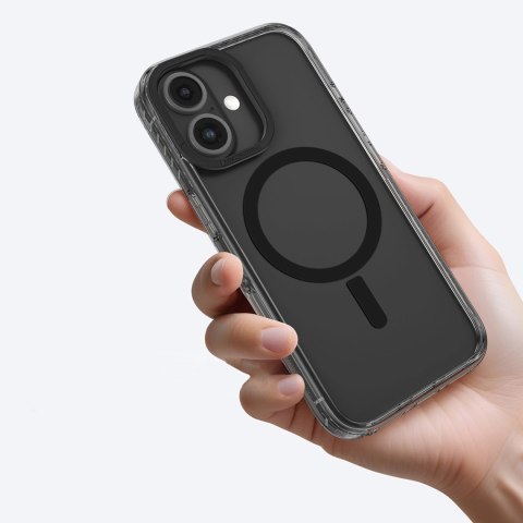 Etui silikonowe z pierścieniem magnetycznym do iPhone 16 Titan Pro Mag Case - czarne