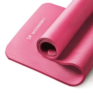 Mata gimnastyczna do ćwiczeń fitness jogi gruba 183 x 61 x 1.5 cm - różowa