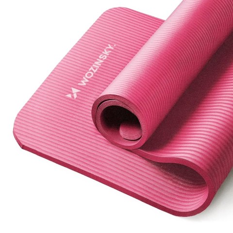 Mata gimnastyczna do ćwiczeń fitness jogi gruba 183 x 61 x 1.5 cm - różowa