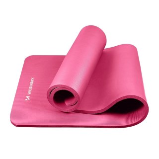 Mata gimnastyczna do ćwiczeń fitness jogi gruba 183 x 61 x 1.5 cm - różowa