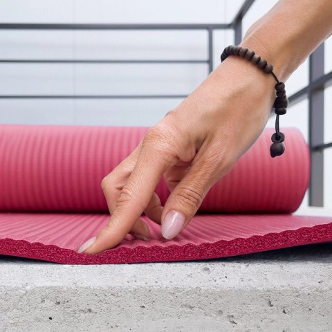 Mata gimnastyczna do ćwiczeń fitness jogi gruba 183 x 61 x 1.5 cm - różowa