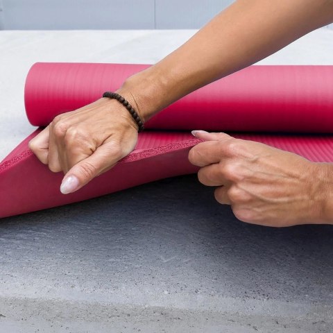 Mata gimnastyczna do ćwiczeń fitness jogi gruba 183 x 61 x 1.5 cm - różowa